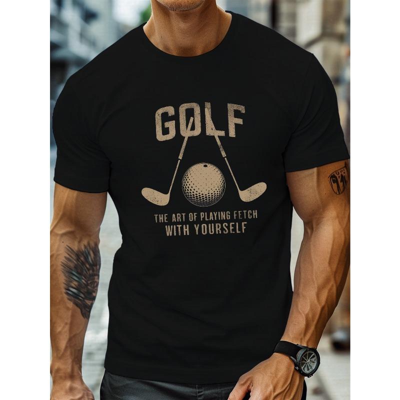

[Big & Tall Golf T-Shirt] Funny Golf-Themed Graphic Casual Summer T-Shirt for Larger Men - Big And Tall Plus Size - Perfect for Everyday Wear 4XL чорний