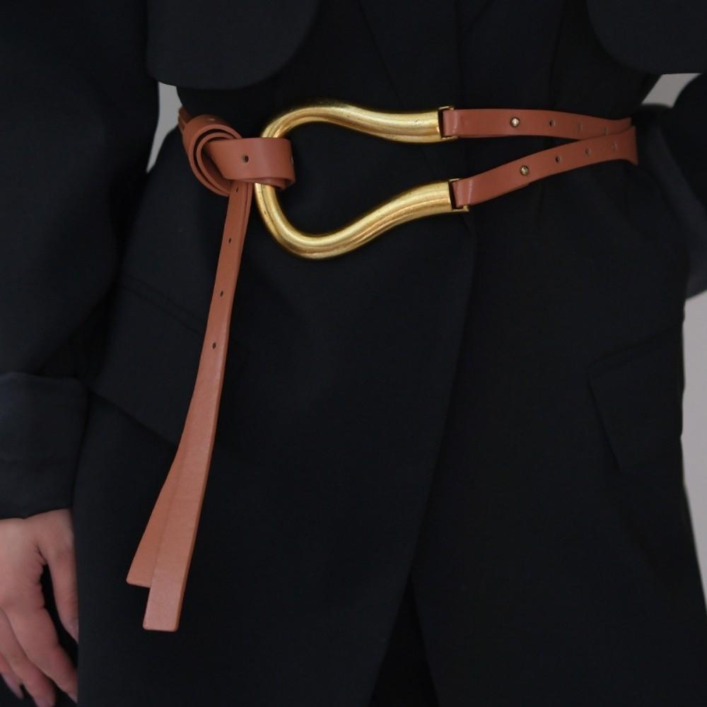 Vintage Decorative Buckle Belt Adjustable Lady's Knotted Belt Women's Waist Belt Daily Wear