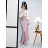 Acetate skirt women's spring new French glossy slim slim and drape fashion fishtail skirt