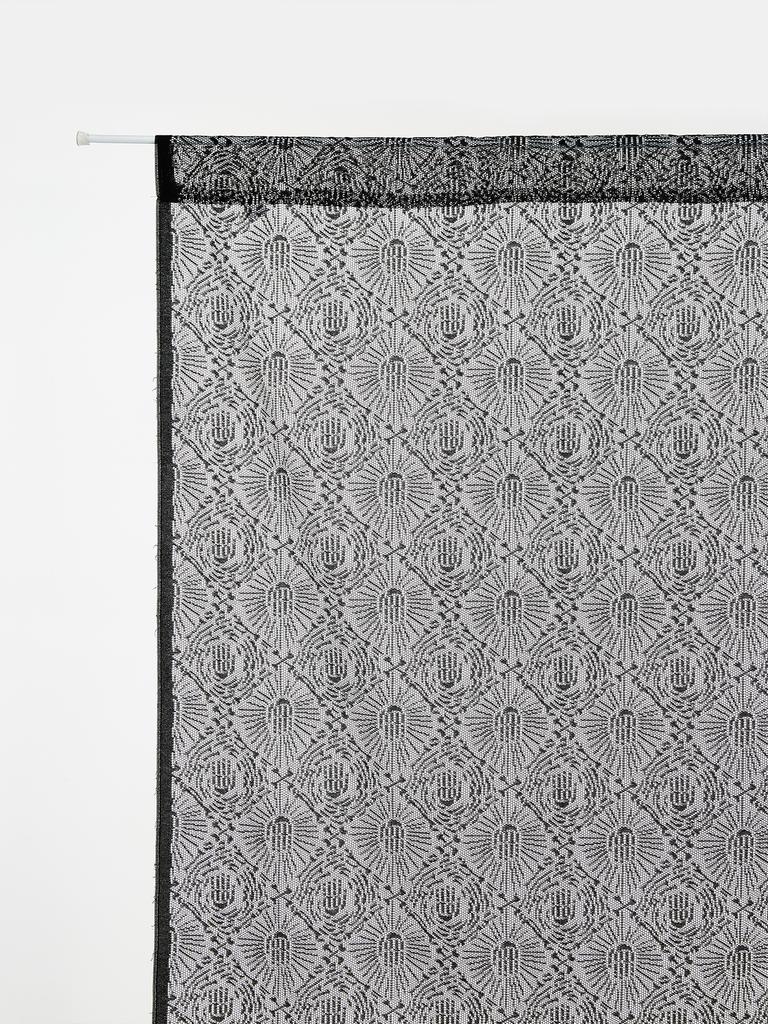 Halloween Lace Door curtain with Ghost Hand Perfect for Fireplace black lace Window Curtain