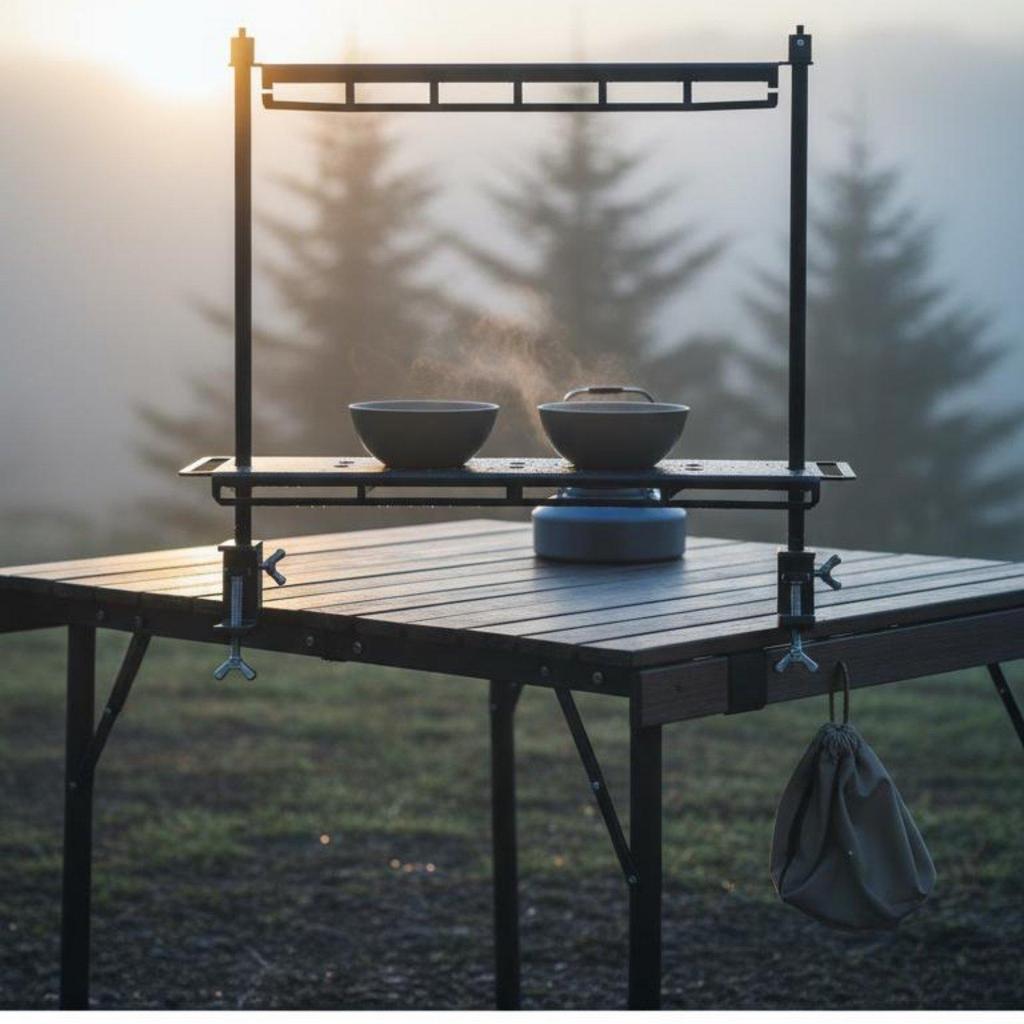 Camping Lantern Stand Shelf Multi-Functional Outdoor Tabletop Hanging Rack