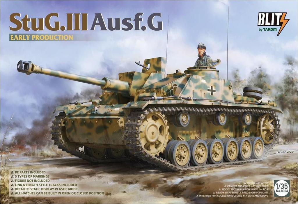 TAKOM Blitz 1/35 German Sturmgeschütz III Ausf. G Early Model Plastic Model Kit TKOB8004