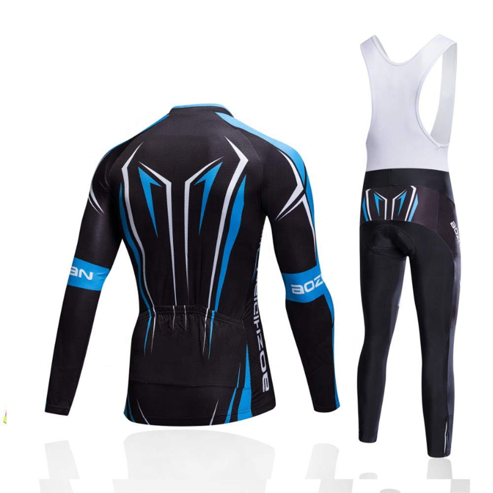 MOXILYN Men's Quick Dry Cycling Jersey Set: Road Bike Shirt and Bib Pants with 9D Gel Padded MTB Riding Wear Kit