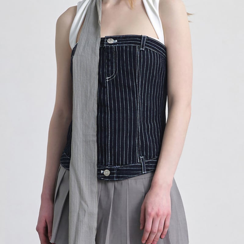 

UNDERCONTROL STUDIO THIN SCARF / LAYER STRIPE / g GREY FREE