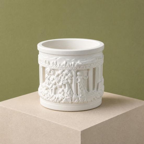 Yousheng Mini Roman Column Planter, Vintage Embossed Flower Pot, Small Greek Pillar Shaped Plant Container for Indoor Outdoor, Home Garden Decor