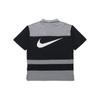 Nike Sportswear Swoosh Logo Patchwork Print Loose Polo Shirt Men Tops Black DJ5370-010