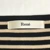 Made In Japan Rene Frill Mini Dress S 36 Short Sleeve Black×Beige Striped Stretch(USED)