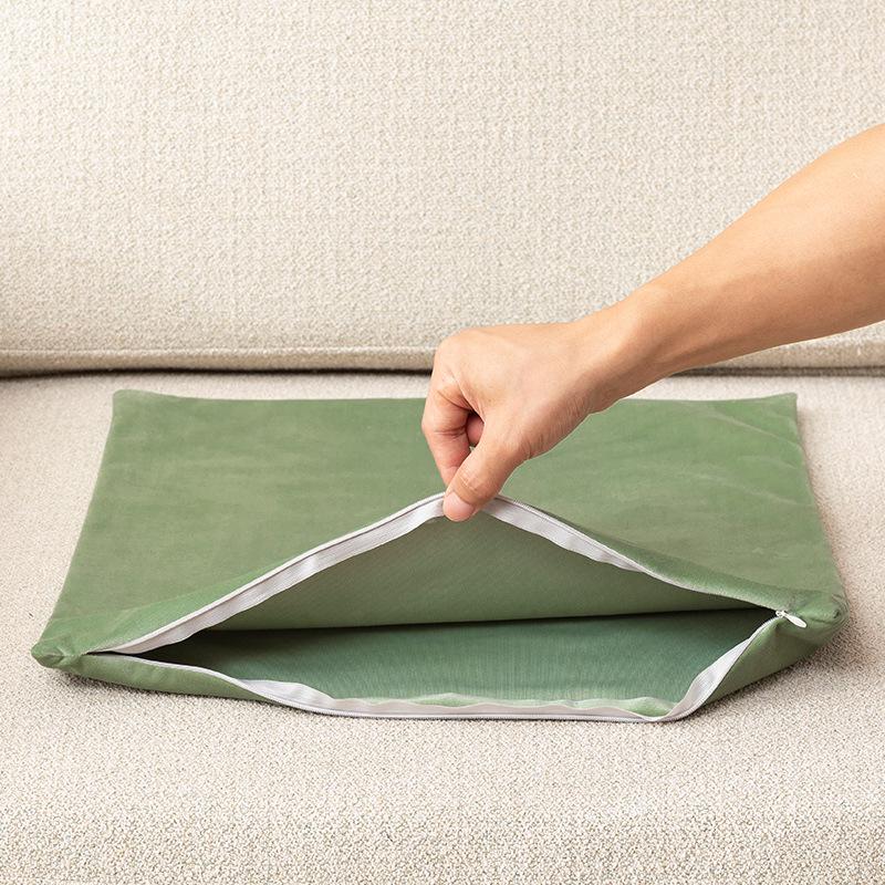 Niebieska poszewka na poduszkę do sofy z chenille - Nowoczesna minimalistyczna poduszka do salonu, sypialni lub jako zagłówek łóżka