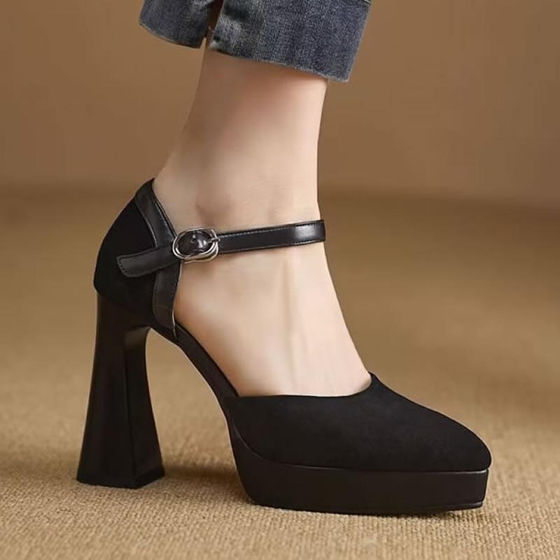 Damen Sommer Schuhe Stripper Schuhe für Frau 2025 Sandalen Abend Plateau Spitz Super Hoher Absatz Block Klobige Absätze