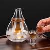 Crystal Glass Wine Warmer & Decanter Set with Baijiu Cups - Elegant Barware Collection
