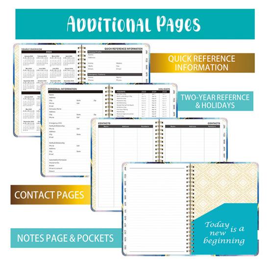 2025 planer Notebook Dickere Papier Tinte Auslaufsicher Dual-Sided Schreiben Termin Tracker Notebook