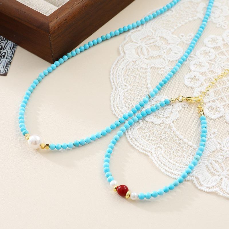 Meier Natural Turquoise Beaded Necklace - Women's Luxury, Unique, and High-end Pearl Choker