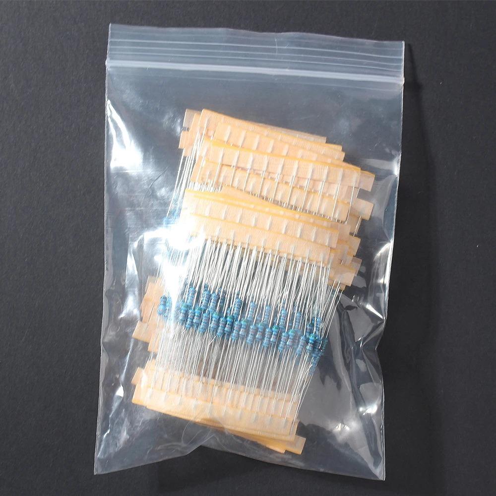 500 buc 50 de valori 1/4 W set de rezistoare asortate, 1 ohm ~ 10 M kit de rezistență cu film metalic, set de rezistență de înaltă calitate 39K 47K 56K 68K