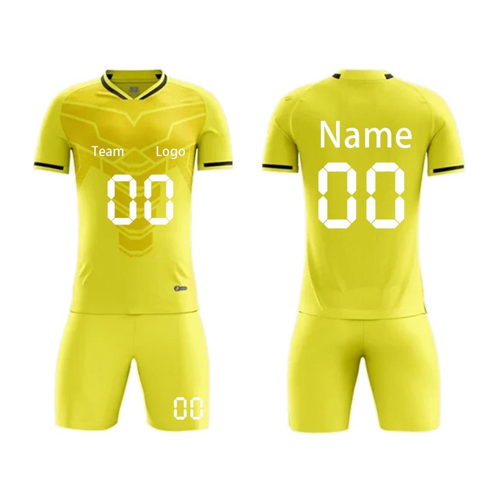 Short Sleeve Soccer Jersey and Shorts Set for Men Athletic Fit Breathable Quick Dry Lightweight Team Uniforms for Training Match