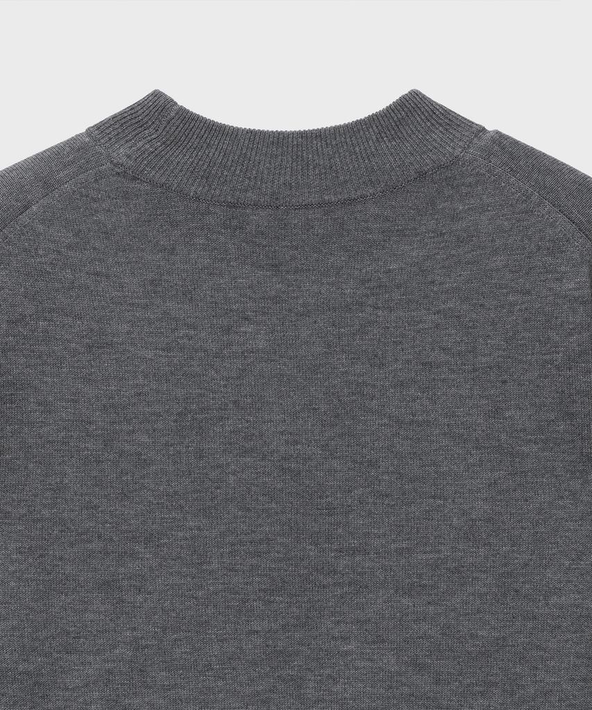 BASIC HOUSE Uni Daily Half-Neck Knit Melange Gray Lwkt7102