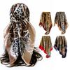 90cm Faux Silk Satin Square Scarf – Leopard Print Silk Scarf for Women, New Style Headscarf and Shawl