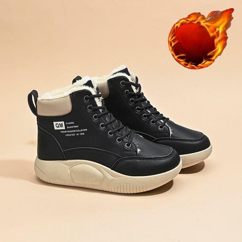Thick-soled, Warm-up High-top Shoes, Versatile Thick-soled Thick-cotton Shoes, Short Boots, Snow Boots for Women