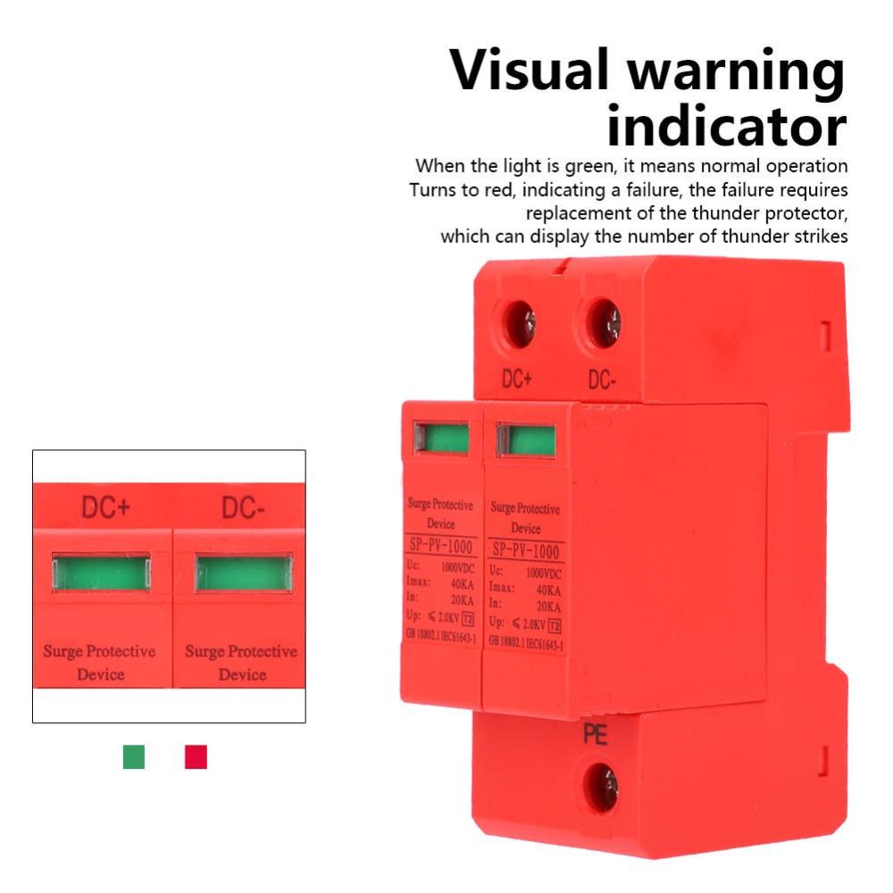 DC1000V Voltage Arrester Device 2P DC Photovoltaic Lightning Protector  Industrial Applications