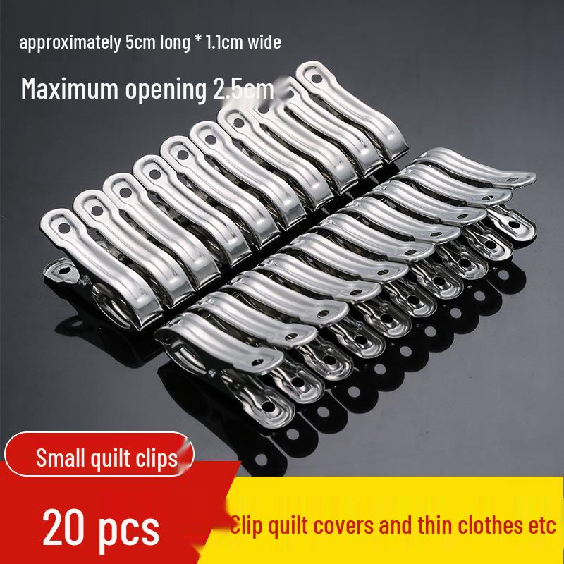 Stainless Steel Windproof Quilt and Sock Clips for Drying