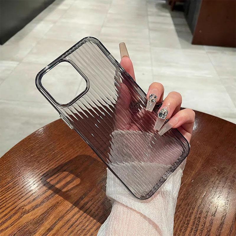 

Soft Corrugated Transparent Phone Case For iPhone 11 12 13 14 15 16 Pro Max Shockproof Silicone Bumper Back Cover For iPhone 12 Pro