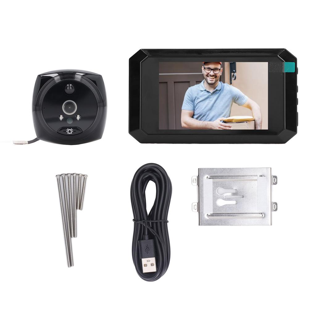 Digital Peephole Doorbell Camera 3.97 Inch 200W HD 135 Degrees  Wide Angle Night Vision Smart Digital Door Viewer