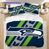 Seattle Seahawks Pattern Bedding Quilt Set Quilt Cover Pillowcase Home Decoration Birthday Gift (1 * Duvet Cover + 2 * Pillowcase, Without Core)