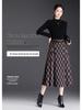 Spring 2026 Grid Pleated High-Waist A-line Midi Skirt - New Arrival, Perfect for Draped Commute Fashion
