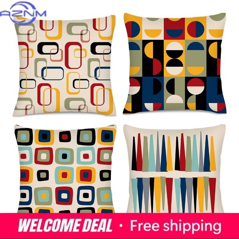 Shunika Chen Unisex Home Decor Geometric Pattern Digital Print Pillow Covers Pattern Cushion Cover Suitable For Sofa Bedroom Car Pillow Cover