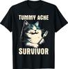 Tummy Ache Survivor - Funny Meme Cat Kitten Lover T-Shirt