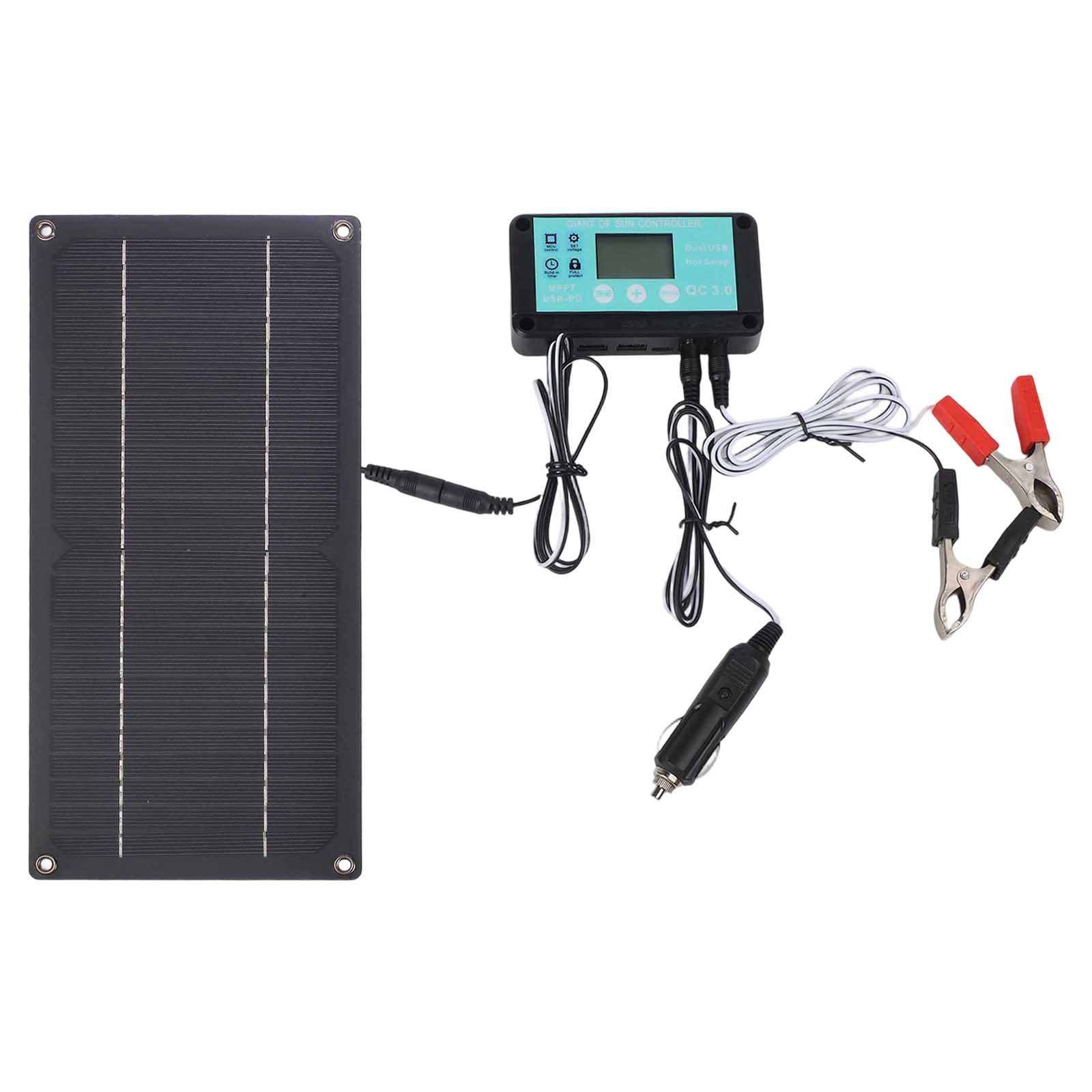 600W Solar Panel 100A Charging Controller Connecting Wire Suction Cups Car Charging Cable Output Clamp Solar Street Lamps Kit China Mainland