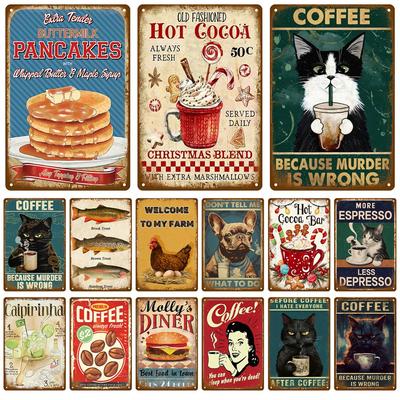 Retro Wall Art Tin Sign Interior Outdoor Aesthetic Room Vintage Home Decor Items Decoration Luxury Metal Sign Poster Plates Bar