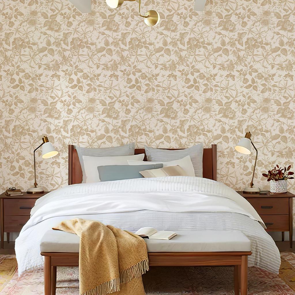 Self-Adhesive Wall Panels Champagne Flower Decals, Removable Waterproof Art for Home, Apartment, Office