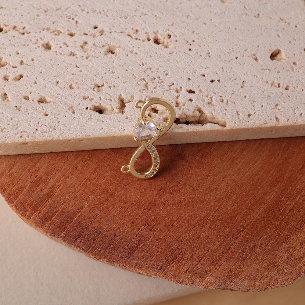 Европейская золотисто-серебряная застежка-бесконечность со стразами для DIY ожерелий и браслетов