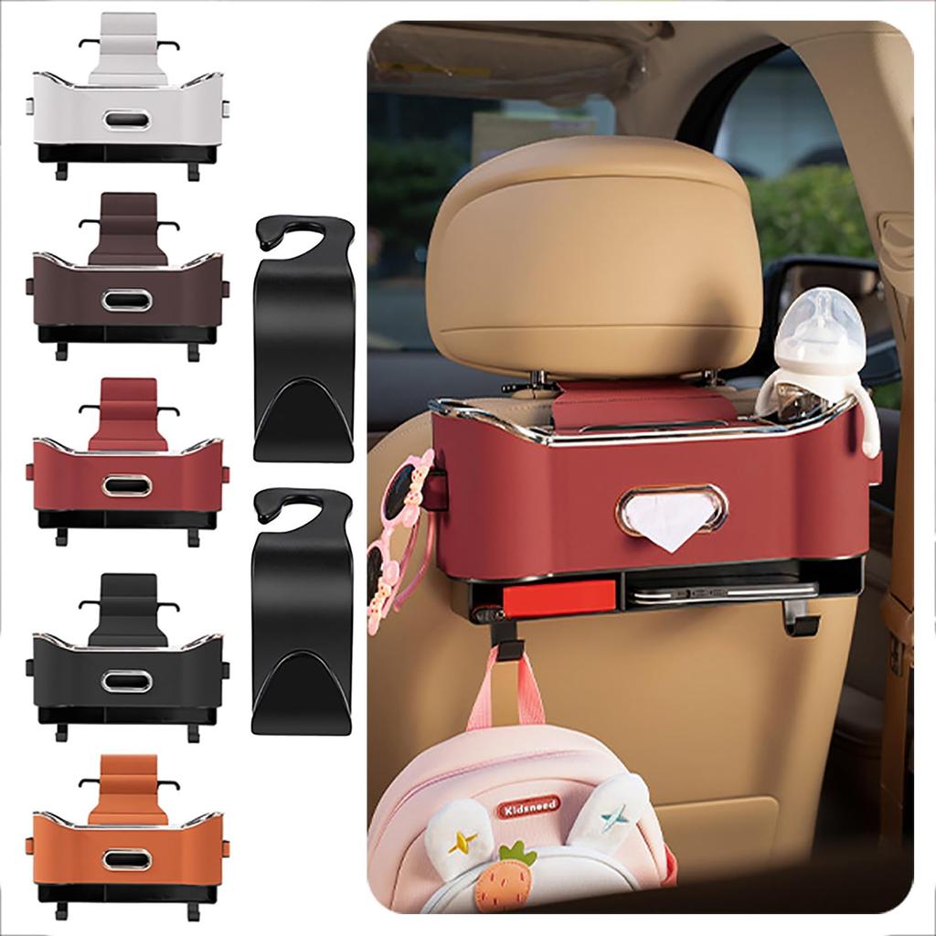 Seatback Car Drink Backseat Large Capacity Tissue PU Easy Car Storage Car Accessories Pocket, Holder, Storage, Box, Leather, Waterproof,