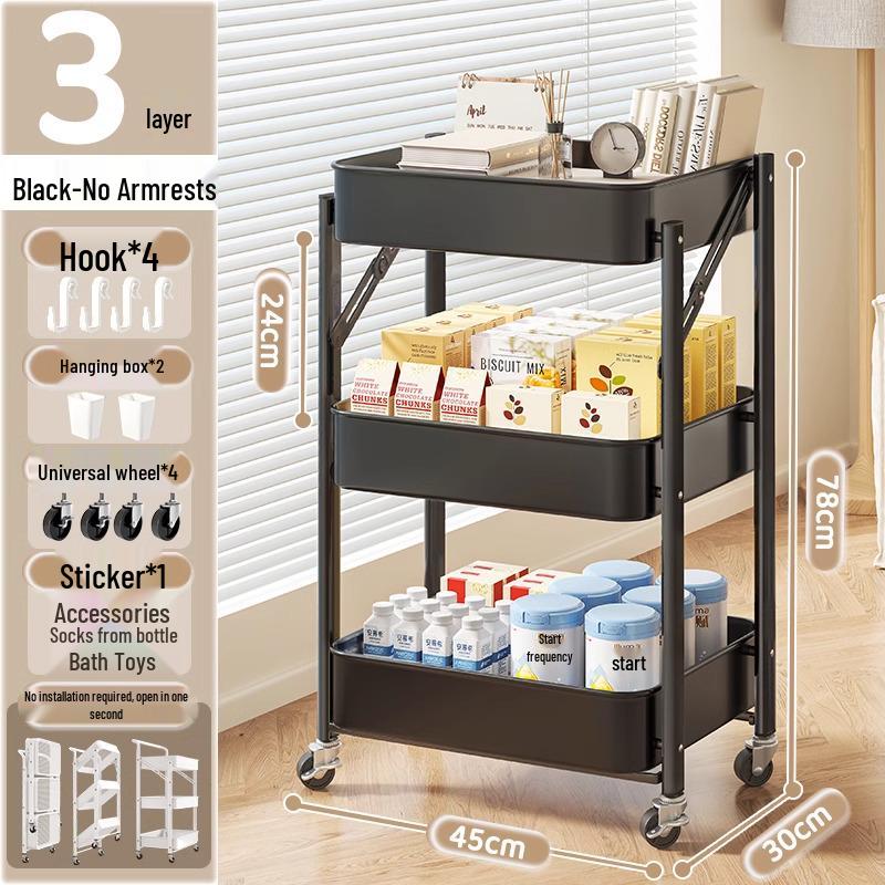 Kompaktes mehrschichtiges Lagerregal für Küche, Bad, Schlafzimmer, Bücher, Spielzeug und Snacks