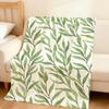 Fashion Willow Leaf Art Modern Flannel Soft Warm Plush Blanket For Sofa Living Room Pet Hogar Bedroom Gift Home Car Portable