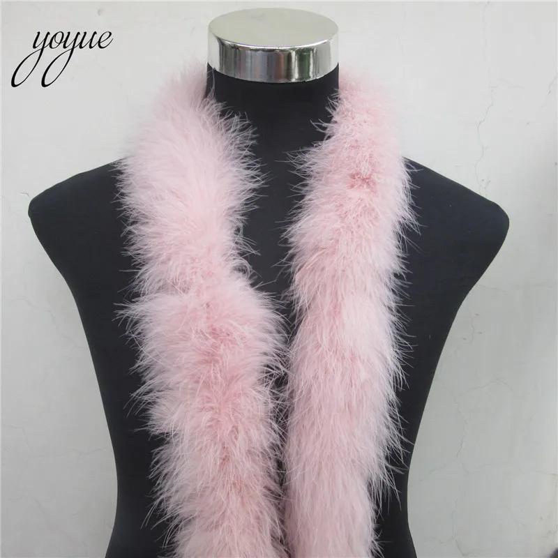 DIY YOYUE 50g 2meters Long Fluffy Feather Boa Dyed Turkey Feather Strip For Party/carnival Costumes/party Shawl Ostrich feather Boa