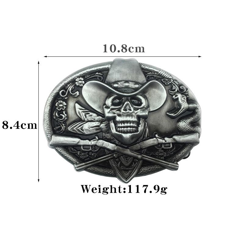 Lotte Junsen Men's Western Skull Zinc Alloy Belt Buckle