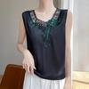 Letní dámská vesta nová ledový hedvábí morušové hedvábí ramínka 50% hedvábí 50% polyesterové vlákno směsové prodyšné malé tričko
