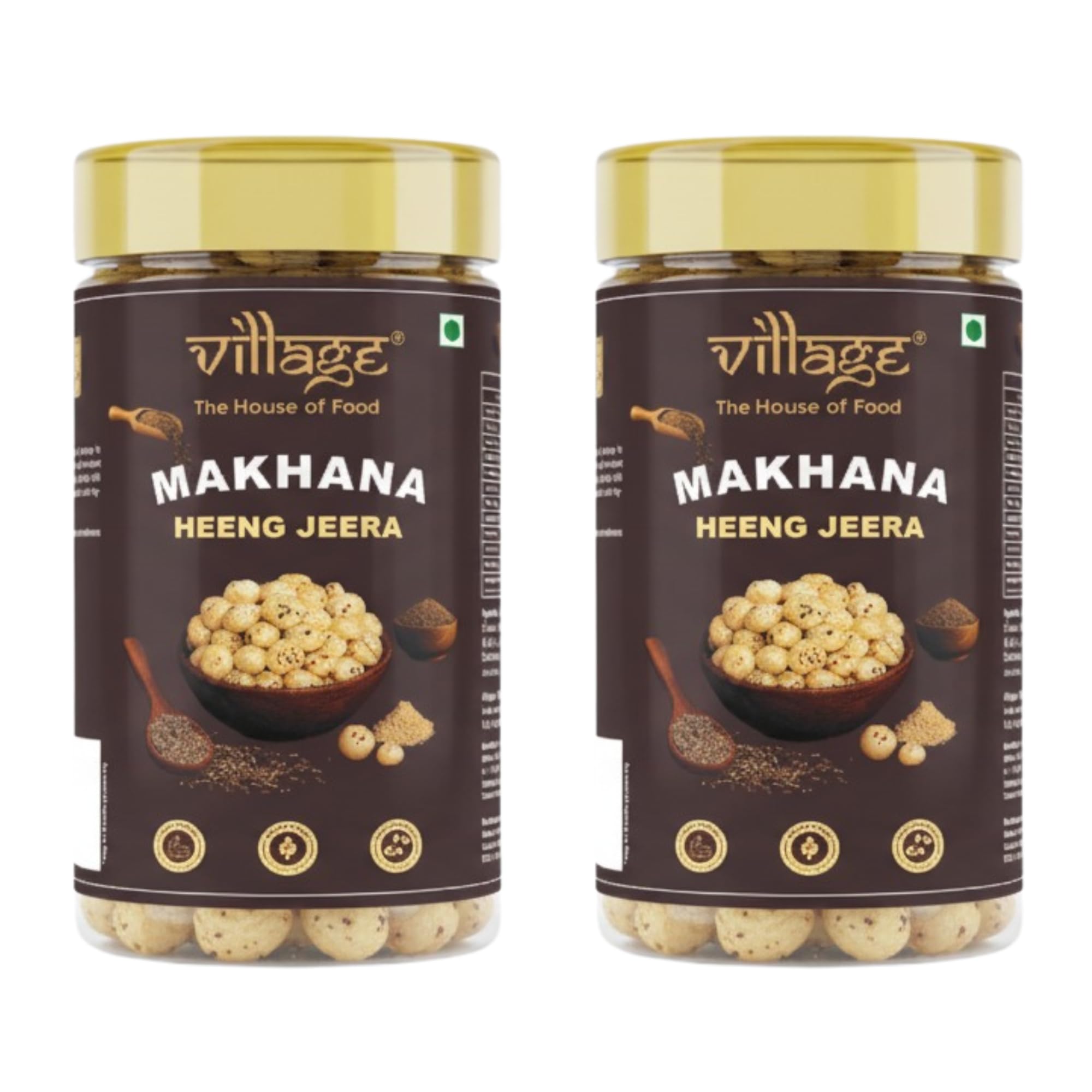 

Village The House of Food Roasted Makhana Heeng Jeera Flavor | Crunchy Healthy Snack | Roasted in Rice Bran Oil | Gluten-Free, Protein-Rich, Low-