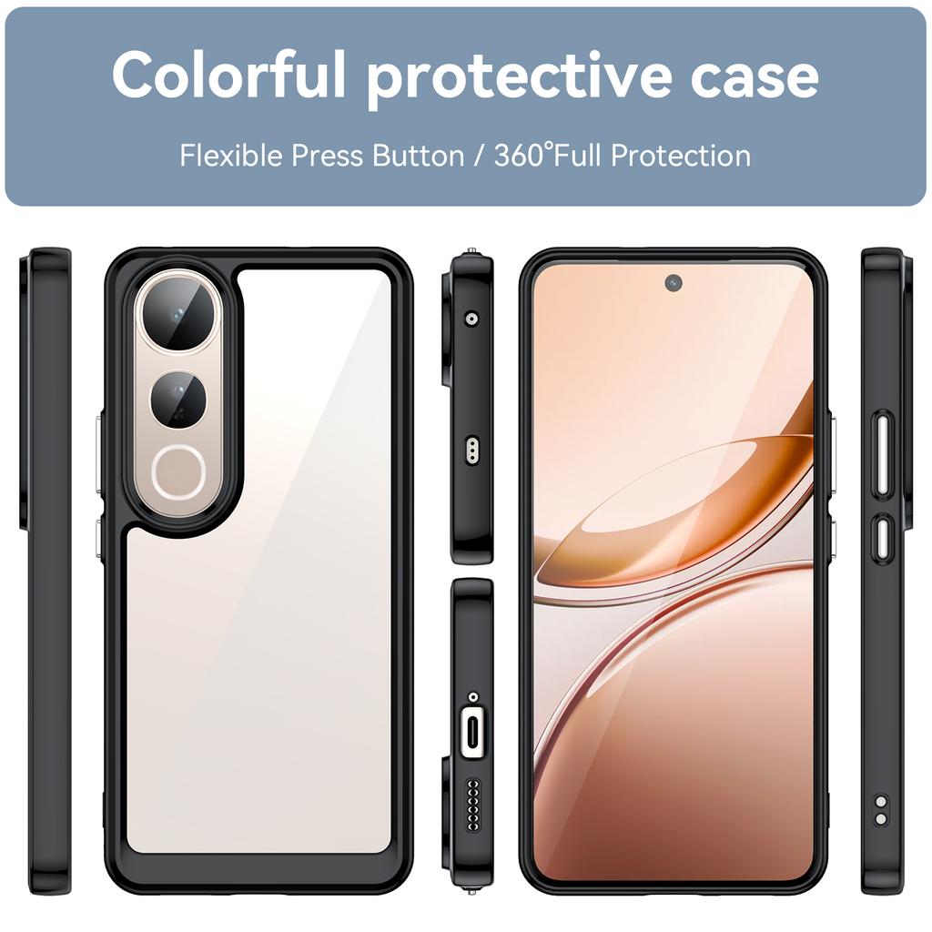 For vivo V50 Lite 5G/4G Case TPU+Acrylic Protective Clear Phone Cover