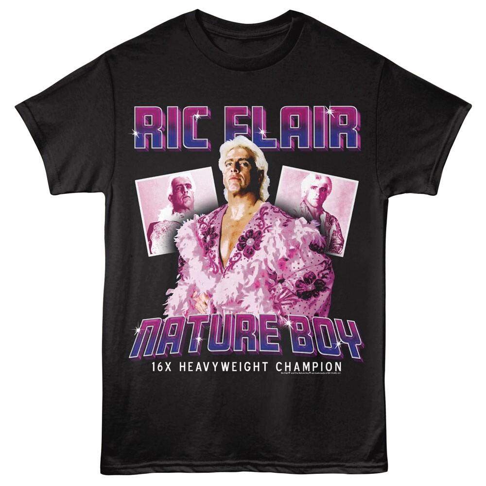 Nature Boy T-Shirt RIC FLAIR WRESTLER CHAMPION 100% Licensed Black Cotton Unisex T-Shirt XXL