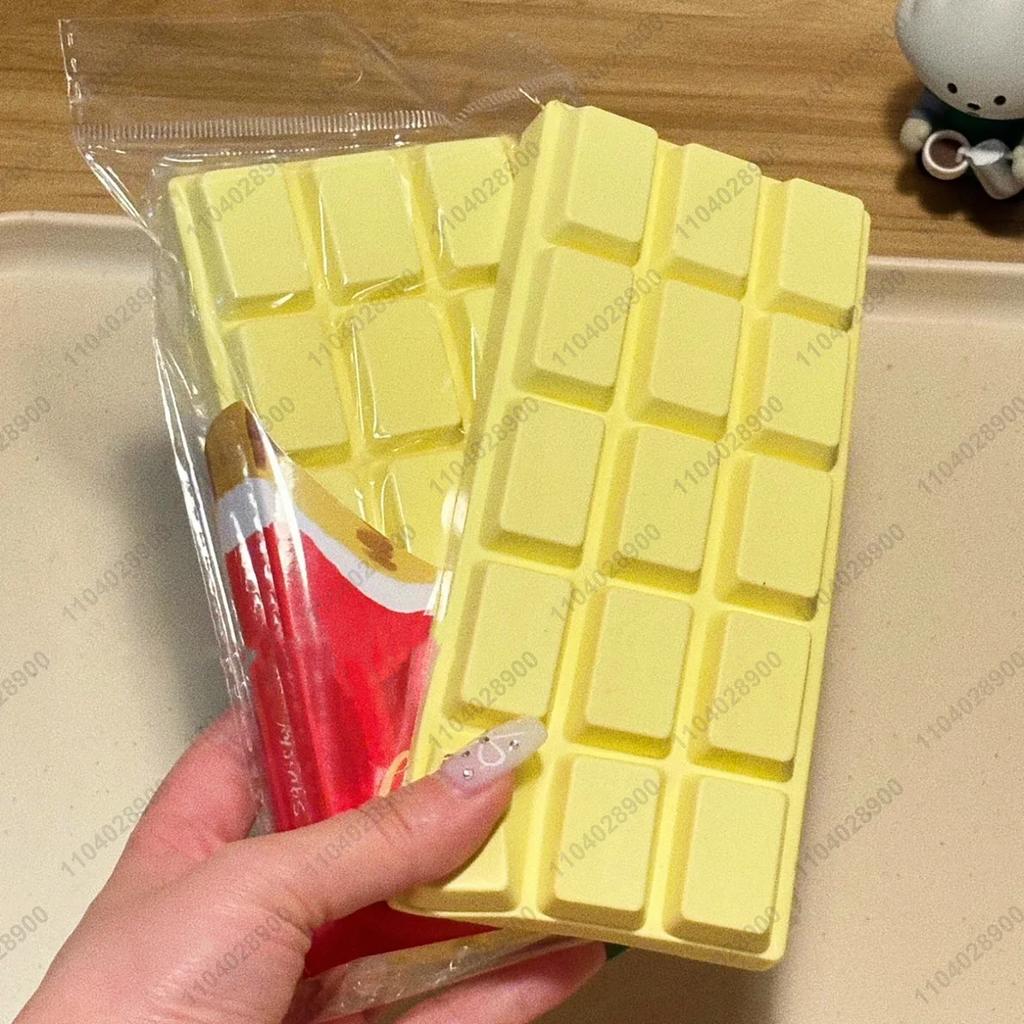 Big Chocolate Bar Squeeze Toy Simulated Food Play Pink Yellow Slow Rebound Stress Relief Relaxing Toy for Adults And Kids Gift