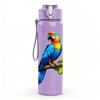 1PC Blue Parrot Bird On Tree Branch Print 750ml Color Plastic Sports Water Bottle Leakproof Flip Straw Lid Suitable for Sports Office Home Use