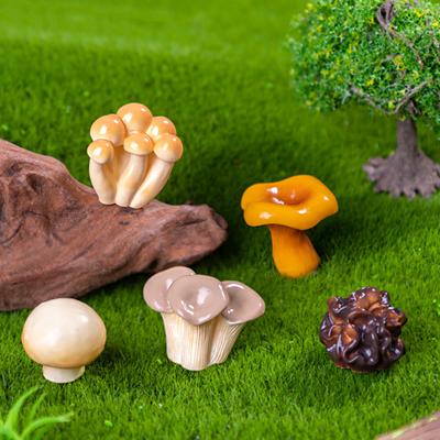 10pcs Flammulina Velutipes Black Fungus Simulation Mushroom Gardening Landscaping Mini Ornaments Cute 11 Styles