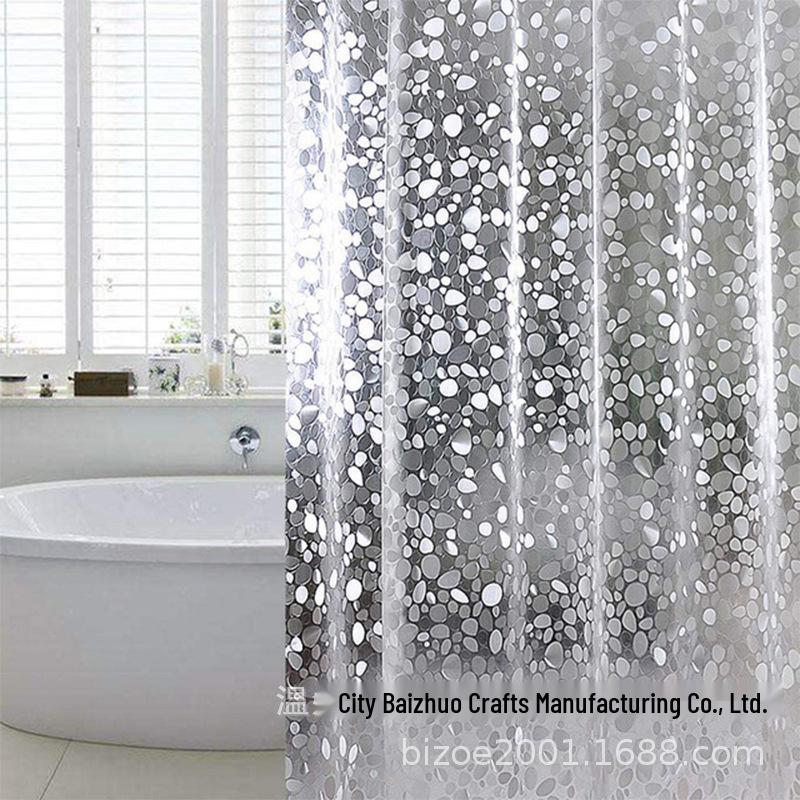 Transparenter PEVA-Duschvorhang mit Anti-Beschlag Wasserwürfel-Design für Badezimmerabtrennungen