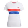Adizero Climacool Color Block Sports Moisture Wicking Fitted Crew Neck Short Sleeve T-Shirt Women Tops White JD7326