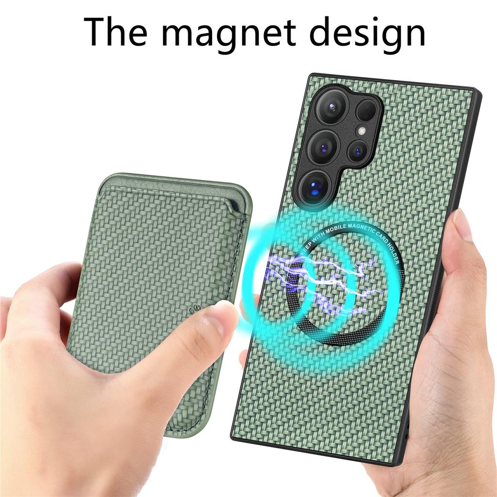 For Samsung Galaxy S25 Ultra Case Magnetic Detachable Card Holder Phone Back Cover