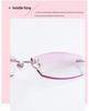 Women's Rimless Diamond Cut Anti-Blue Light Resin Reading Glasses