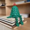 Funny Holiday Desk Decorations 3D Printed Christmas Tree Storage Organizer with Removable Lid, Creative Desktop Flexible Jointed Figurines for Candies
